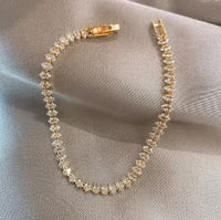 Luxury geometric Roman crystal chain bracelets for women, fashionable gothic tennis bracelet with rhinestones, marquise charm, wedding jewelry