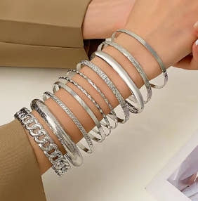 Set of ten pieces of bracelet jewelry for wedding party, elegant, bohemian Bracelet
