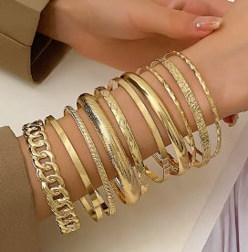 Set of ten pieces of bracelet jewelry for wedding party, elegant, bohemian Bracelet