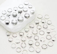 51 Pcs. Gothic Punk ring set for women and men, matching ring with butterfly, heart and snake design, daily use, Halloween jewelry gifts