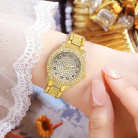 Luxury gold watch for Women, fashionable diamond quartz wristwatch for Women, set of elegant wristwatches for Women, Women's Watch
