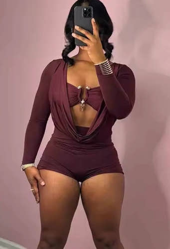 Weird Puss Sexy Women Swing Collar Romper+Metal buckle Bra Hipster Midnight Party Coquette New Spring Trend Workout Playsuits