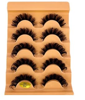 Natural 3D false eyelashes, cat eye eyelashes, D curl, soft and fluffy cross, 5 pairs, Sleeve eyelash extension, makeup