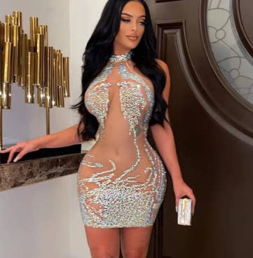 Sexy Summer Women Clothing Mesh Lace Embroidery Nightclub Ladies Dress