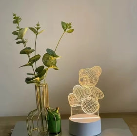 Creative 3D bear lamp, USB LED night lights acrylic, Christmas decorations for home, bedroom, birthday decoration, wedding gifts