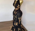CM.YAYA Women Halter V-neck Backless Floral Sleeveless Ruffles Ruched Maxi Long Dress 2025 Vacation Sexy Party Evening Dresses