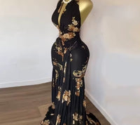 CM.YAYA Women Halter V-neck Backless Floral Sleeveless Ruffles Ruched Maxi Long Dress 2025 Vacation Sexy Party Evening Dresses