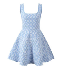 Women's knitted strap dress 2024 early fall new fashion diamond check thin sleeveless dress