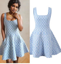 Women's knitted strap dress 2024 early fall new fashion diamond check thin sleeveless dress