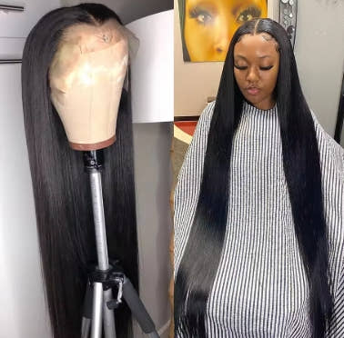30 40 Inch Straight HD Lace Front Wig Brazilian Cheap Frontal pre plucked Straight Wigs For Women Choice Human Hair 250 Density