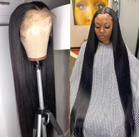 30 40 Inch Straight HD Lace Front Wig Brazilian Cheap Frontal pre plucked Straight Wigs For Women Choice Human Hair 250 Density