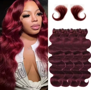 Body Wave Bundles Human Hair 99J Burgundy Color Human Hair 3 Bundles Brazilian Virgin Human Hair Weave Extensions for Wome