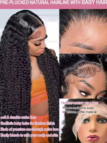40 50 Inch Water Wave Curly Lace Front Wigs 13x4 13x6 HD Deep Wave Lace Frontal Wig 7x5 Glueless Human Hair Wigs For Women 300%