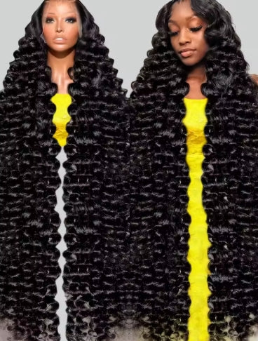 HD 13x6 Loose Nature Wave Lace Front Human Hair Wigs 250% Transparent 30 40 Inch 13x4 360 Full Deep Water Wave Lace Frontal Wig