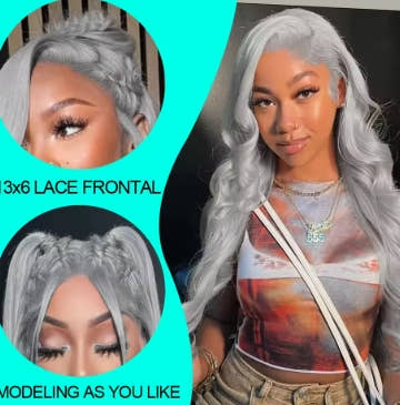 Cosplay Body Wave Silver Grey 13X4 Lace Front Wigs Human Hair 13x6 HD Lace Front Wigs Remy Brazilian 613 Colored Human Hair Wigs