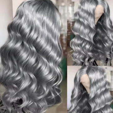 Cosplay Body Wave Silver Grey 13X4 Lace Front Wigs Human Hair 13x6 HD Lace Front Wigs Remy Brazilian 613 Colored Human Hair Wigs