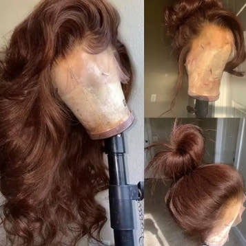 Body Wave Chocolate Brown Lace Front Wigs Human Hair Pre Plucked Brazilian Brown Virgin Hair Glueless HD Frontal Wig For Women