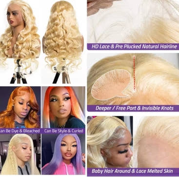 613 Blonde Body Wave 13x6 HD Lace Frontal 100 Human Hair Wigs 30 36 Inch Honey Colored Lace Closure Front Wig for Black Women
