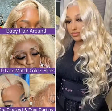 613 Blonde Body Wave 13x6 HD Lace Frontal 100 Human Hair Wigs 30 36 Inch Honey Colored Lace Closure Front Wig for Black Women