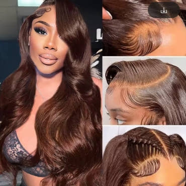 Chocolate Brown Body Wave Lace Front Wig Transparent 13x6 HD Lace Frontal Wigs Preplucked Colored Human Hair Wigs 4x4 5x5 13x4