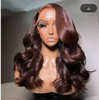Chocolate Brown Body Wave Lace Front Wig Transparent 13x6 HD Lace Frontal Wigs Preplucked Colored Human Hair Wigs 4x4 5x5 13x4