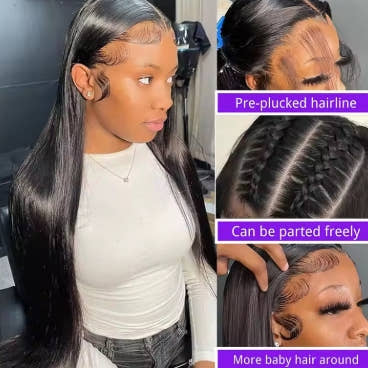 100% Malaysia Human Hair 13x6 Bone Straight Lace Front Human Hair Wigs 30 Inch 13x4 Lace Frontal Wig for Women Pre Plucked