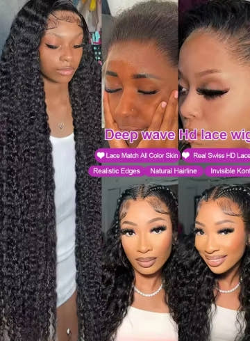 40 50 Inch Water Wave Curly Lace Front Wigs 13x4 13x6 HD Deep Wave Lace Frontal Wig 7x5 Glueless Human Hair Wigs For Women 300%