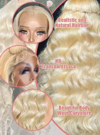 36 40 Inch 613 Honey Blonde Body Wave 250 Density 13x6 HD Lace Front Human Hair Wigs 13x4 HD Lace Frontal Wig for black women