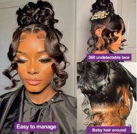 Hidden Strap Body Wave 360 HD Full Lace Front Wigs Human Hair Pre Plucked 12A Glueless Brazilian Virgin Wig With Drawstring