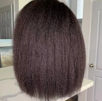 250 Density Kinky Straight 13x4 HD Transparent Full Lace Frontal Bob Human Hair Wig Lace Front Wig Pre Plucked For Black Women