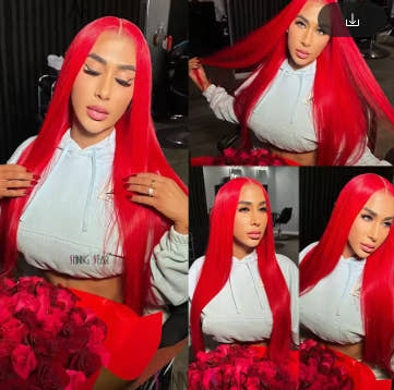 30 36 40 Inch 13x4 13x6 Straight Lace Frontal Wigs Hot Red Front Human Hair Wig 4x4 5X5 Closure Wig Pre Plucked For Women