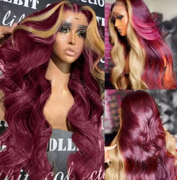 1B/27 Body Wave Wig Human Hair 30 Inch 13x4 HD Lace Frontal Wig Ombre Blonde Highlight Brazilian Hair Front Wigs For Black Women