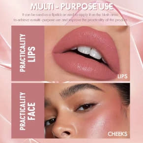 Matte waterproof lipstick, long-lasting non-stick cup, lip tint, nude cosmetic lipstick, makeup