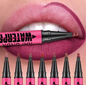 12-color matte liquid lip liner pencil, waterproof, natural lip tint, lip contour, contour makeup, 1 pc.