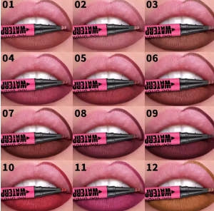 12-color matte liquid lip liner pencil, waterproof, natural lip tint, lip contour, contour makeup, 1 pc.