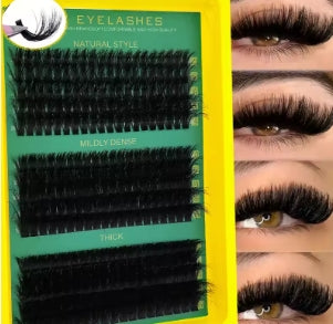 60D80D100D Thick False Eyelashes with Mixed Length, Cat Eye Style with D-Curl for a Fluffy and Dramatic Look, Suitable for Beginners