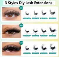 60D80D100D Thick False Eyelashes with Mixed Length, Cat Eye Style with D-Curl for a Fluffy and Dramatic Look, Suitable for Beginners