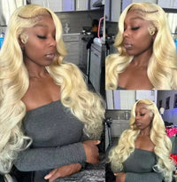 Wiggogo Body Wave 613 Hd Lace Frontal Wig 13X6 13X4 30 38 Inches Blonde Transparent Lace Front 100% Human Hair Wigs For Women