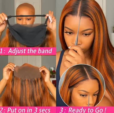 No Glue Highlight Wigs 5x5 Lace Frontal Glueless Wigs Ombre Ginger With Brown Straight Wigs Human Hair