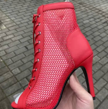 New Sexy High Heels Hollow Mesh Sandals Summer Fashion Trend Comfort Peep Toe Boots Stilettos Jazz Dance Female Shoes Plus Size