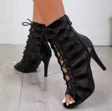 Women High Quality Heels Peep Toe Boot Stilettos Jazz Dance Woman Shoes Ballroom Suede Sole Customizable Outdoor Sexy