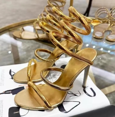 Eilyken Summer Street Style Ankle Strap Open Toe Narrow Band Women Sandals Thin High Heels Stripper Sexy Banquet Shoes