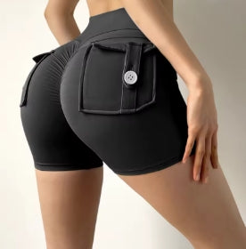 Peach Butt Women's Fitness Shorts, Three-Quarter Exercise Pants, Cargo, Dry Pocket Air, Yoga, Tight Lifting, Summer