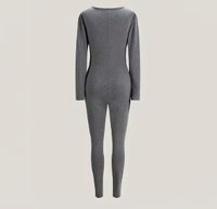 Sexy sports jumpsuits for women, fashionable fitted long sleeve plain rompers, fitted casual streetwear for Fitness, female set