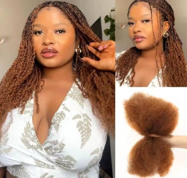 Best Quality QVR Afro Kinky Bulk Hair for Dreadlocks Affordable Sale Top Tight Kinkys for Loc Repair Twist Braiding 1 Pack 50g