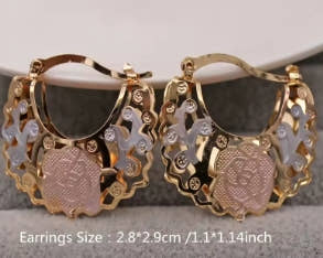 14K gold plated hoop earrings for women, elegant, perfect for weddings, parties and birthdays