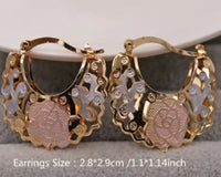 14K gold plated hoop earrings for women, elegant, perfect for weddings, parties and birthdays