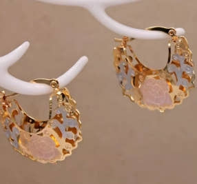 14K gold plated hoop earrings for women, elegant, perfect for weddings, parties and birthdays