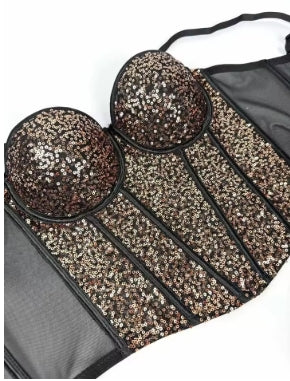 Fashion Clothes Sequin Sexy T-shirts T Shirt Hotsweet Y2k Top Tank Top Women Clothing Camis Tees Party Club Stage Show Corset