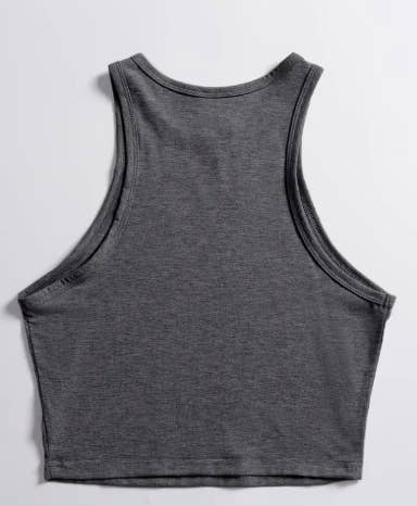 Women's Greek Mythology Medusa & Greek Key Cropped Tank Top - Grey Sleeveless Shirt, Casual All-Season Wear, Wrinkle-Resistant Round Neck Blouse (Medusa Print Vest) for Jeans & Dresses - Machine Washable Greek Goddess Style